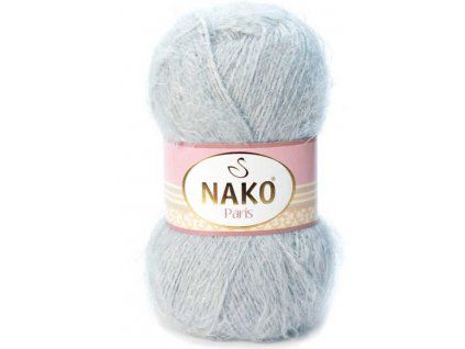 nakoparis10914metallicgray acrylic yarns nako kalinlikweight 3 incelight 25857 36 B