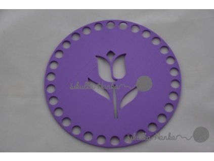 Víko/dno na košík 14,5cm - tulipán lila