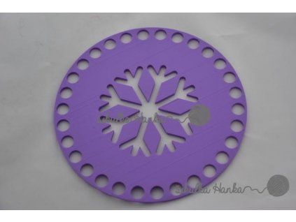 Víko/dno na košík 14,5cm - vločka lila