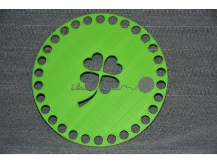 Víko/dno na košík 14,5cm - čtyřlístek jarní zelená