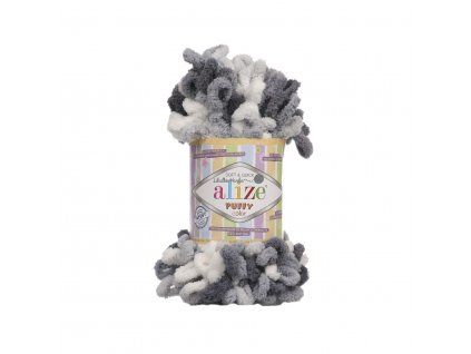 Příze Puffy color 5925 černo-bílá