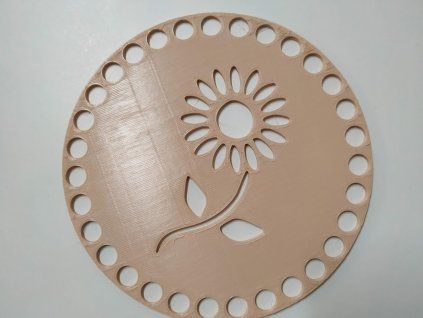 Víko/dno na košík 14,5cm - kopretina béžová