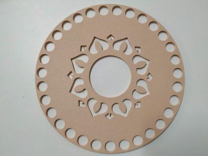 Víko/dno na košík 14,5cm - srdíčkové sluníčko béžová