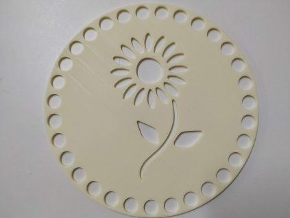 Víko/dno na košík 14,5cm - kopretina vanilka