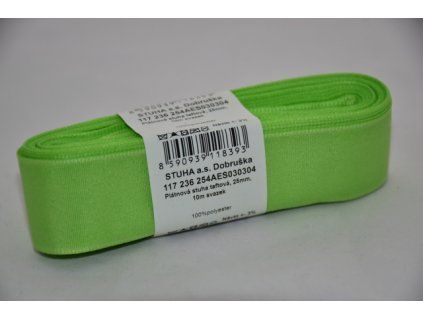 Stuha taftová 25mm 304 žlutozelená