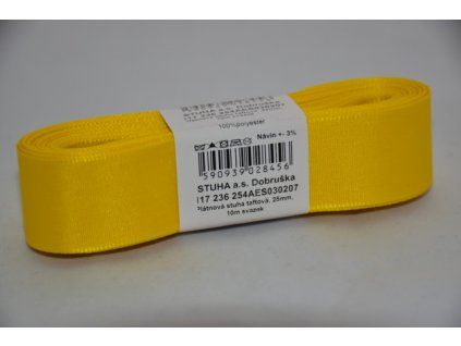 Stuha taftová 25mm 207 žlutá