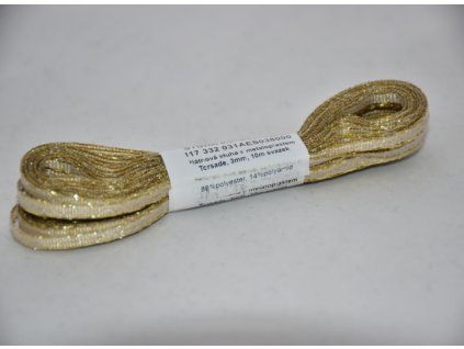 Stuha adjustační - torsade 3mm zlatá
