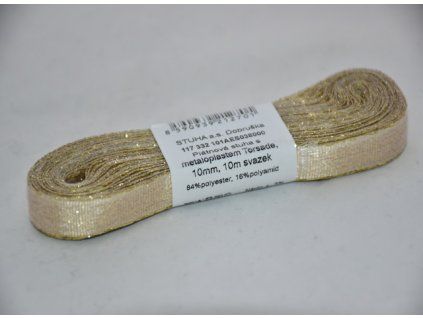 Stuha adjustační - torsade 10mm zlatá