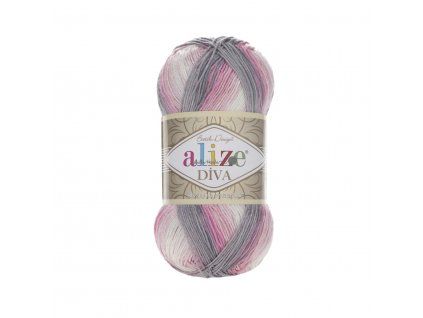 Příze Diva batik 3245 růžovo-šedo-bílá