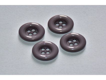 Knoflík plastový čtyřdírkový 18mm šedá