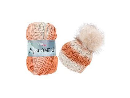 Nepál ombre 7418 oranžovo-béžová