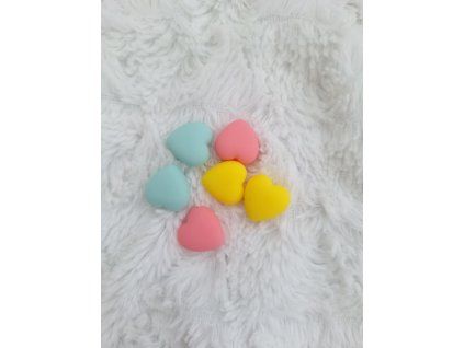Silikonová zarážka na jehlice - Srdíčka mix barev I. - 6ks