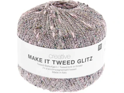příplet tweed glitz pink