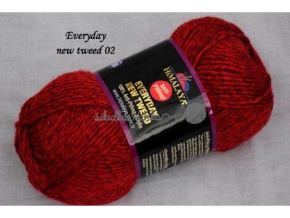 Příze Everyday new tweed 02 červená