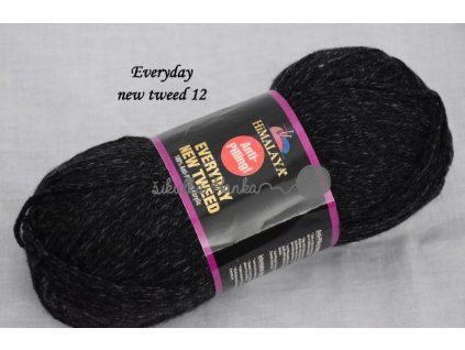 Příze Everyday new tweed 12 černá melange