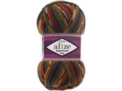 Příze Superwash Comfort - 4447 zeleno-oranžová