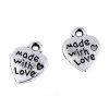 Přívěsek srdce Hand made with love 10x12mm platina