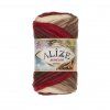 Příze Burkum batik 4574 červeno-hnědo-béžová